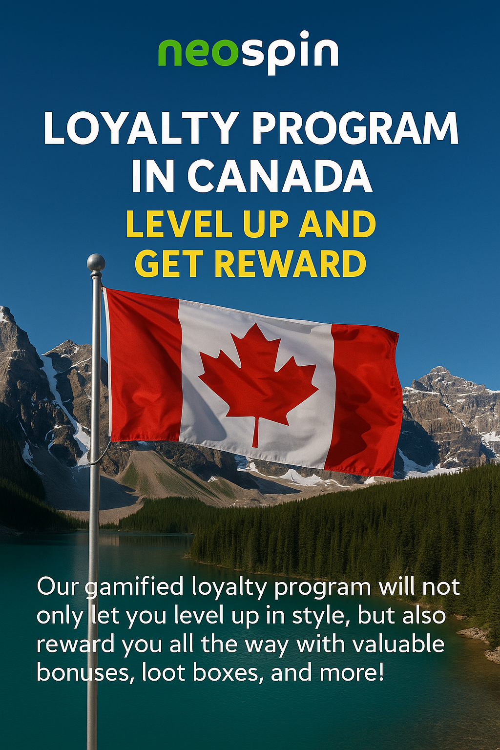 Neospin loyalty and rewards section graphic for Canadian players