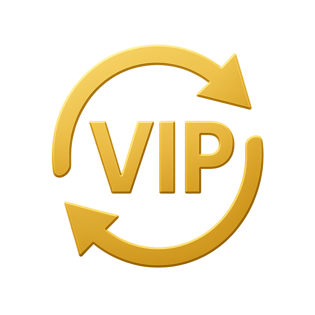 Goldex VIP switch icon with arrows representing VIP status match