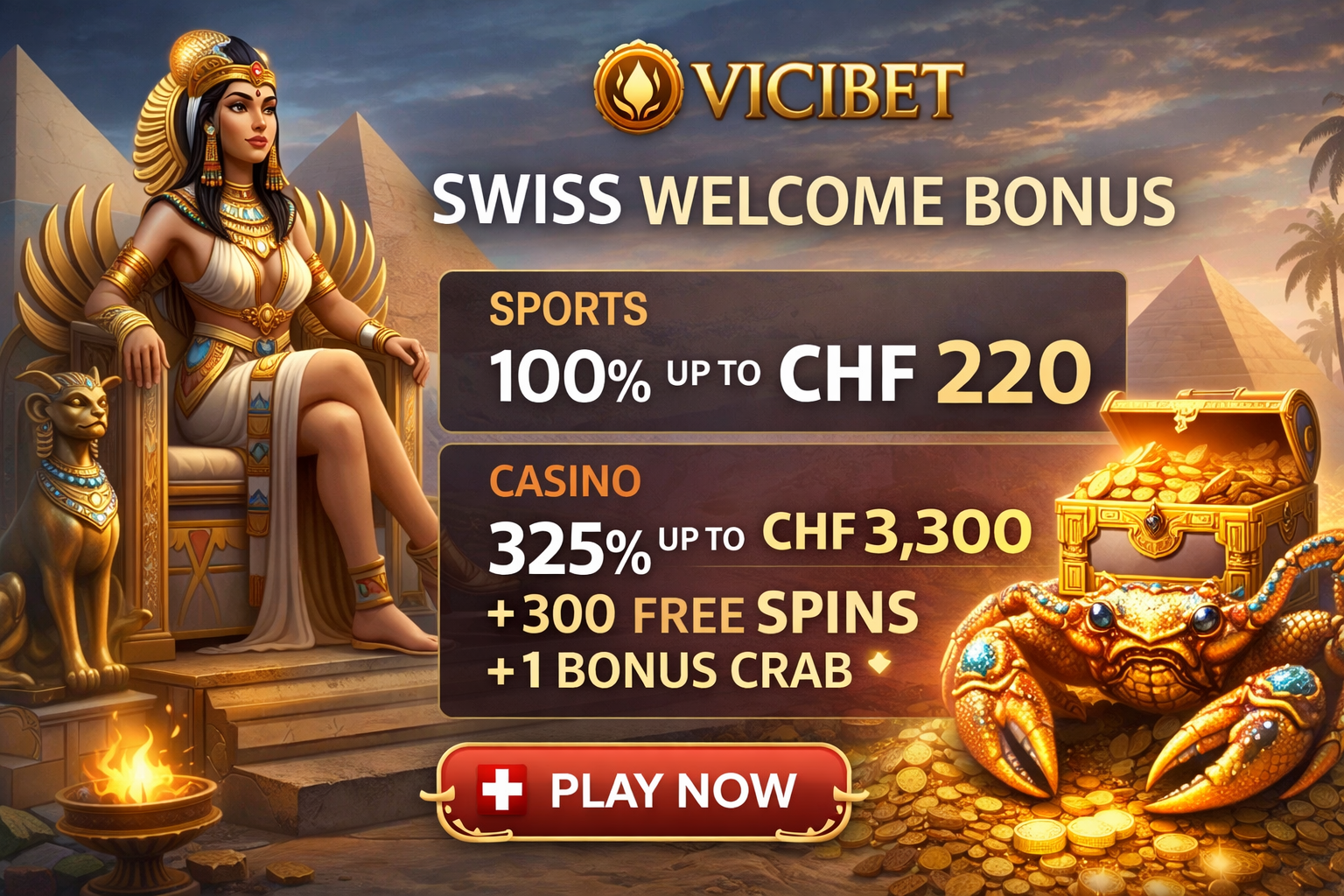 Vicibet Casino Switzerland review – CHF bonus, payments and sportsbook