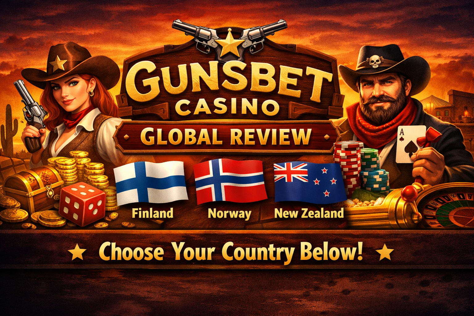 Gunsbet Casino Global Review welcome bonus banner