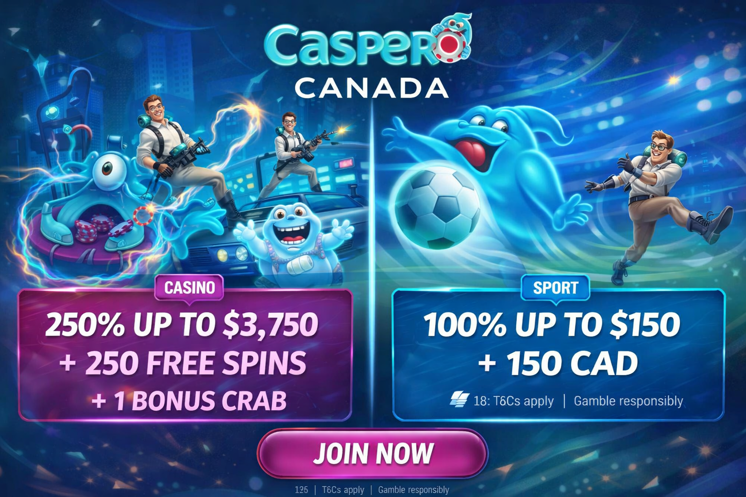 Caspero Casino welcome bonus for Canada