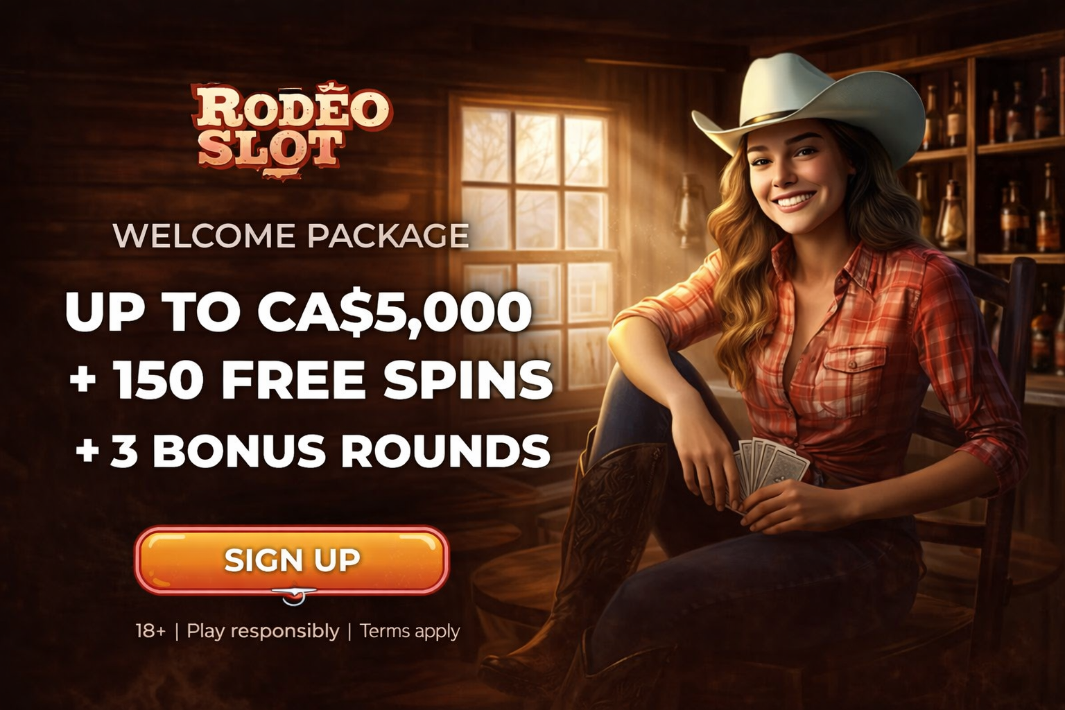 RodeoSlots Casino Canada – Up to C$5,000 + 150 Free Spins + 3 Bonus Rounds
