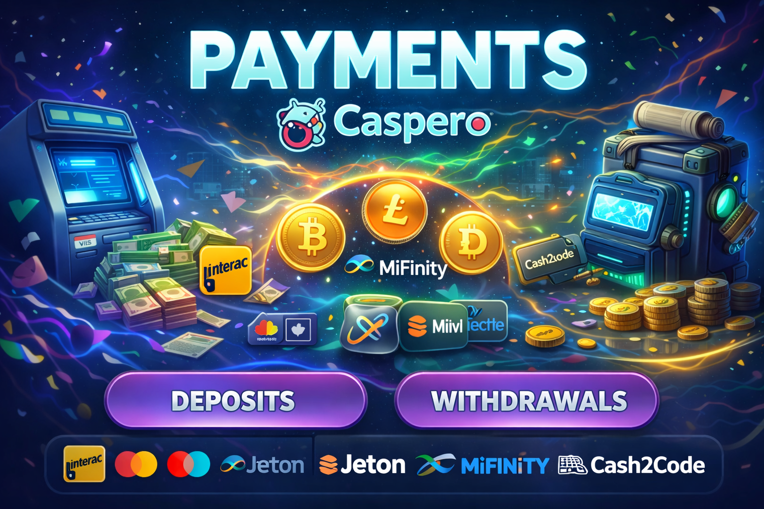 Caspero payments in Canada – deposit and withdrawal methods in CAD