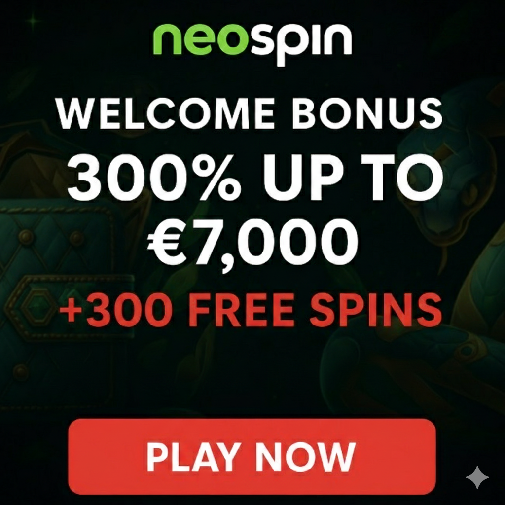 Neospin Casino Denmark banner featuring welcome bonus, cashback and crypto offers