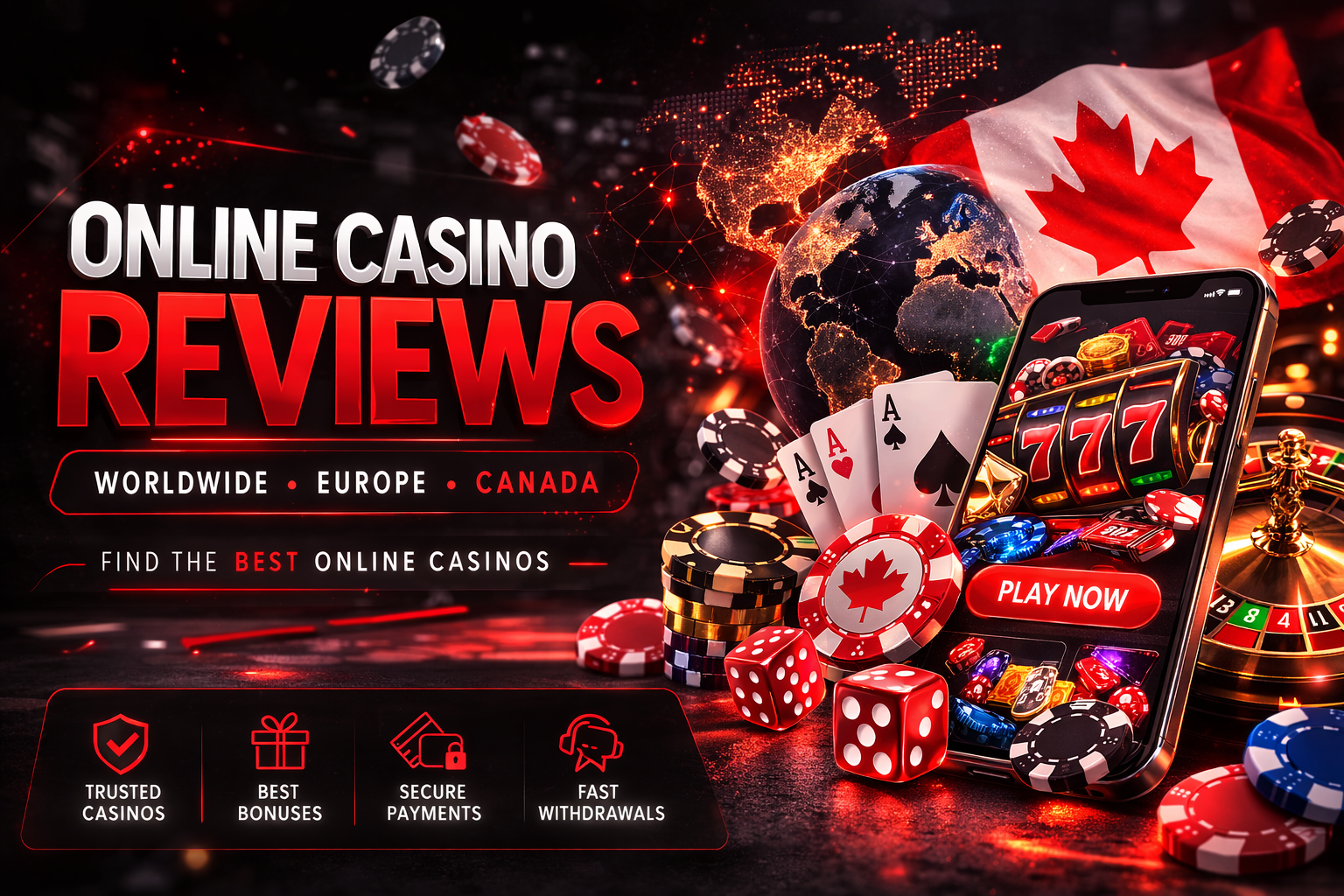 Online casino reviews worldwide Europe Canada
