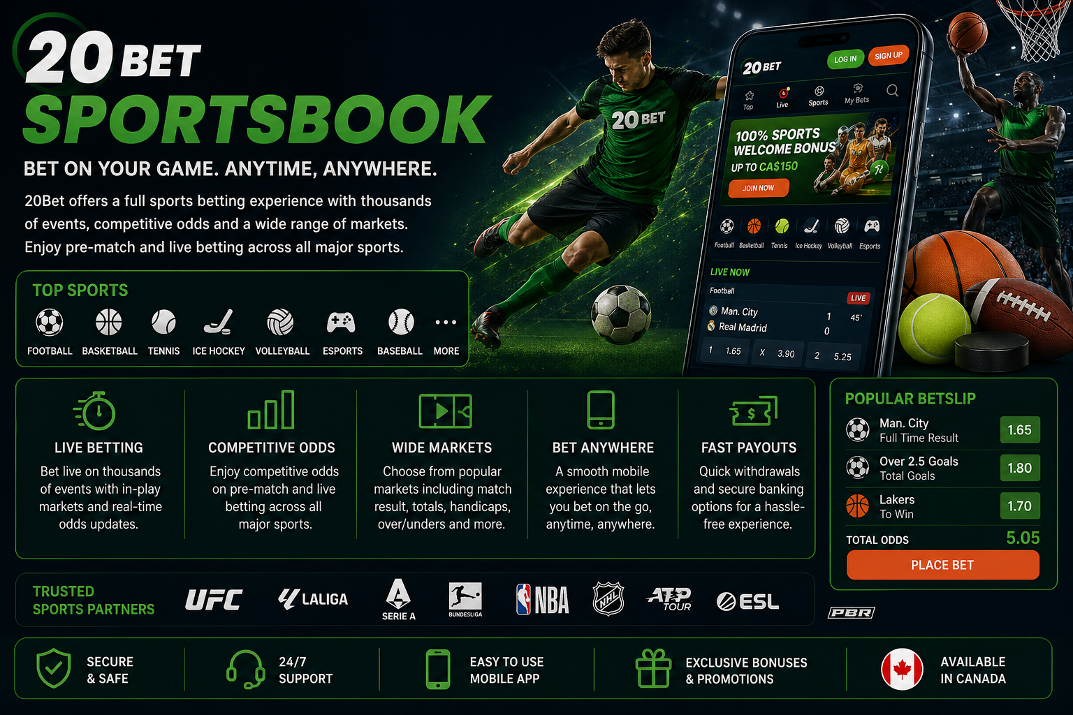 20bet Canada sportsbook and live betting