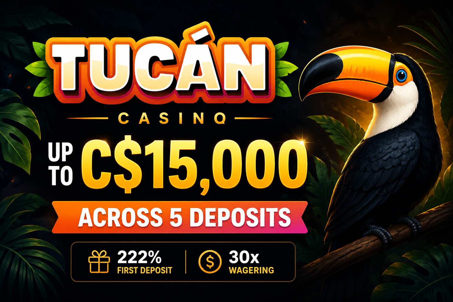 Tucan Casino — Platinum VIP tier with C$15,000 welcome