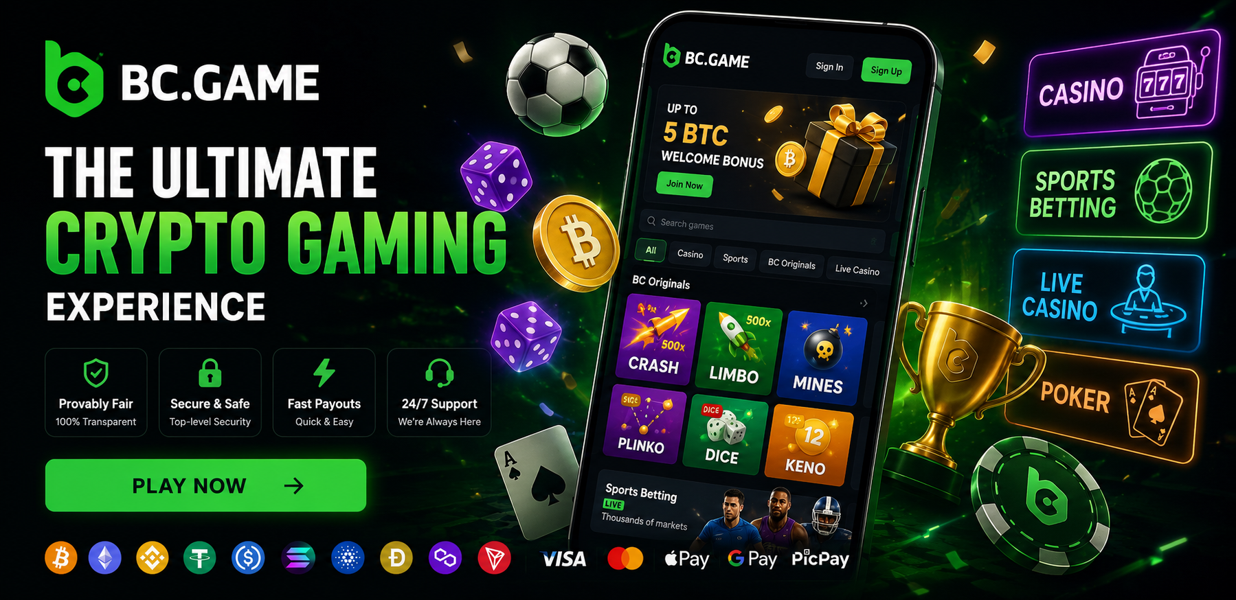 BC.Game Canada Review 2026 – welcome bonus, BC Originals and sportsbook