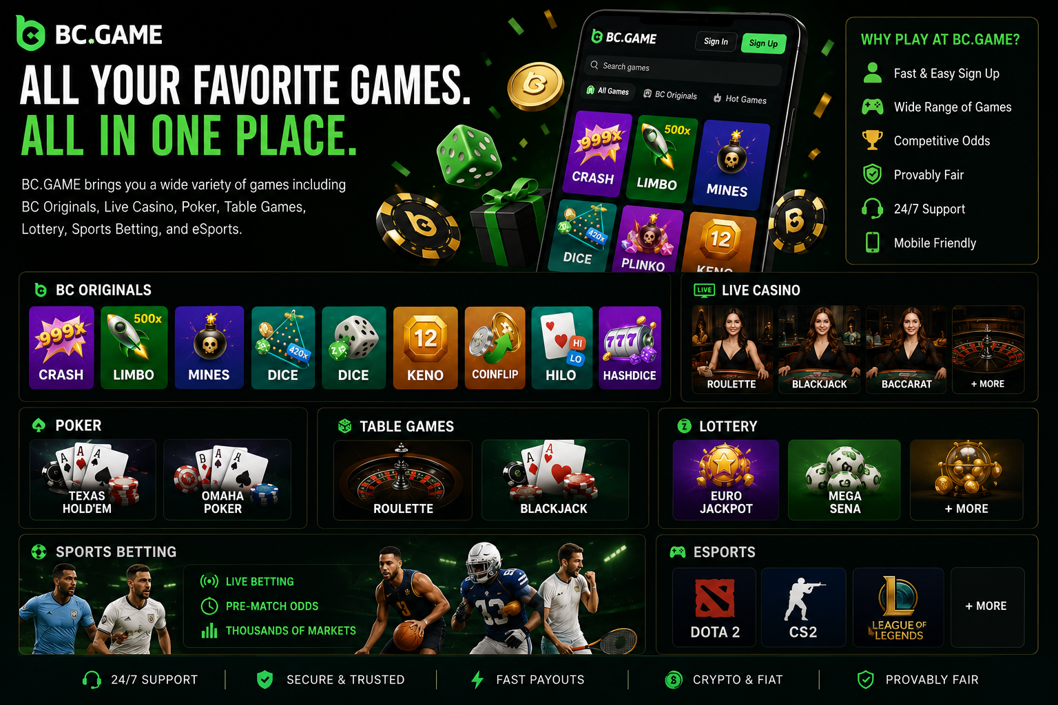 BC.Game casino games – BC Originals, slots, live casino and sportsbook