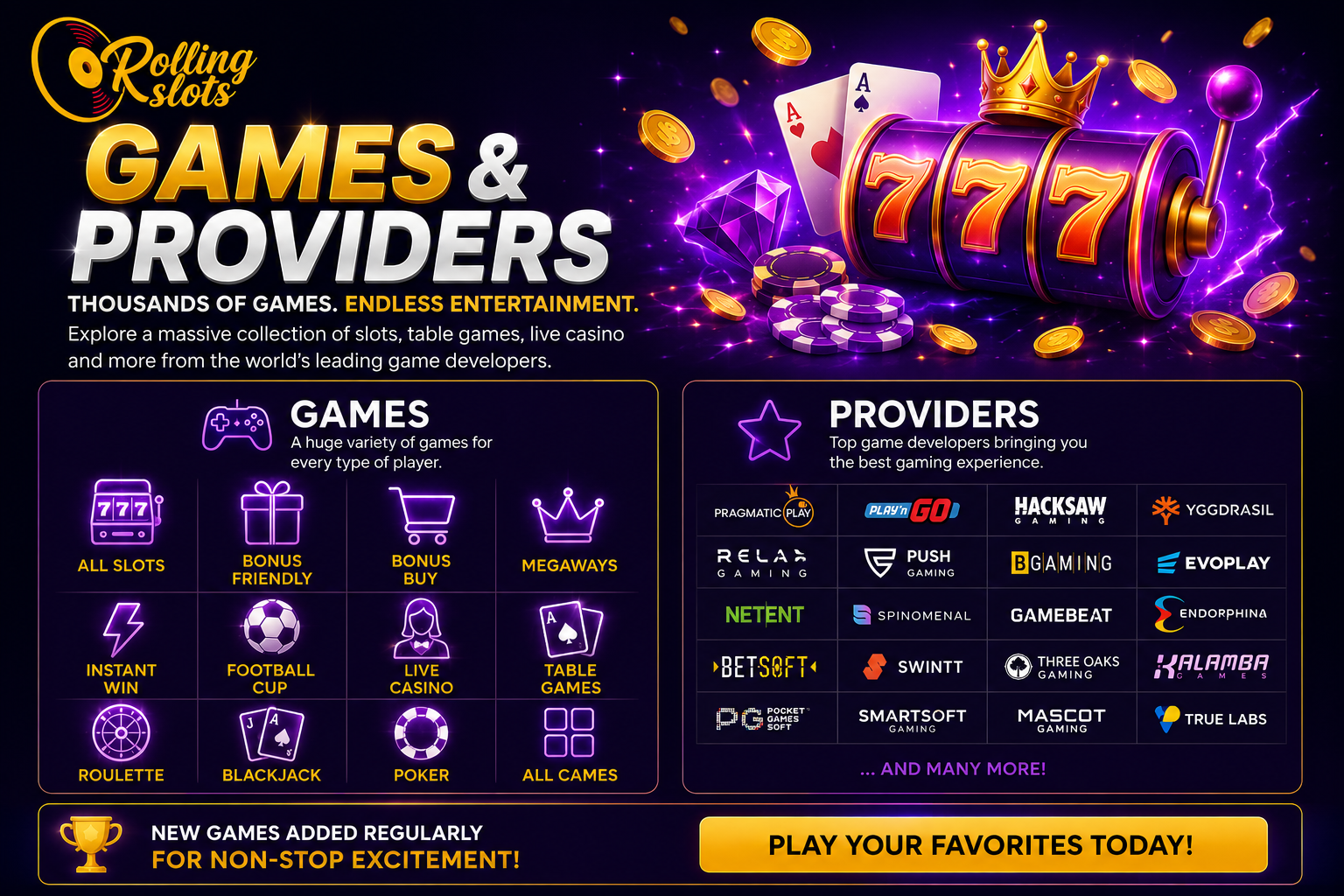Rolling Slots Casino games – slots, live casino, jackpots and table games