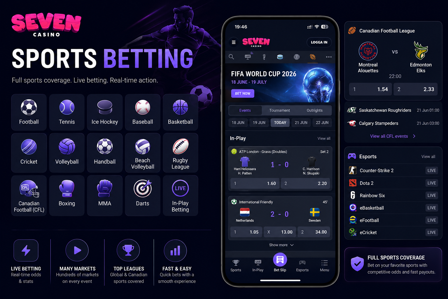 Seven Casino Canada – sportsbook betting markets and live betting