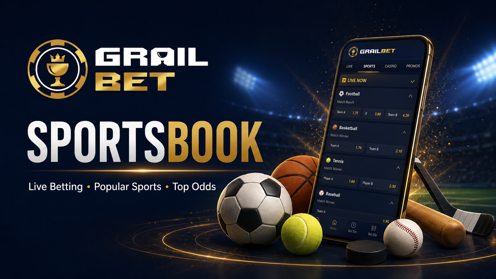 Grailbet Casino Canada sportsbook – live betting, predictions and Event Builder