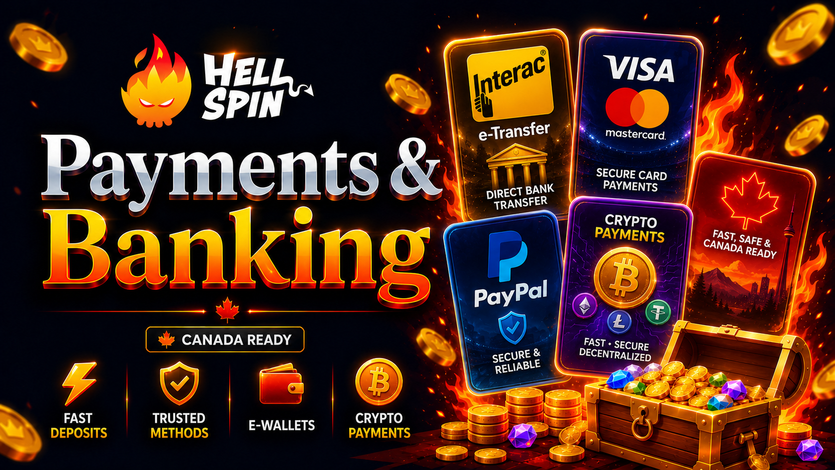 HellSpin Casino Canada payment methods – Interac, cards, PayPal and crypto