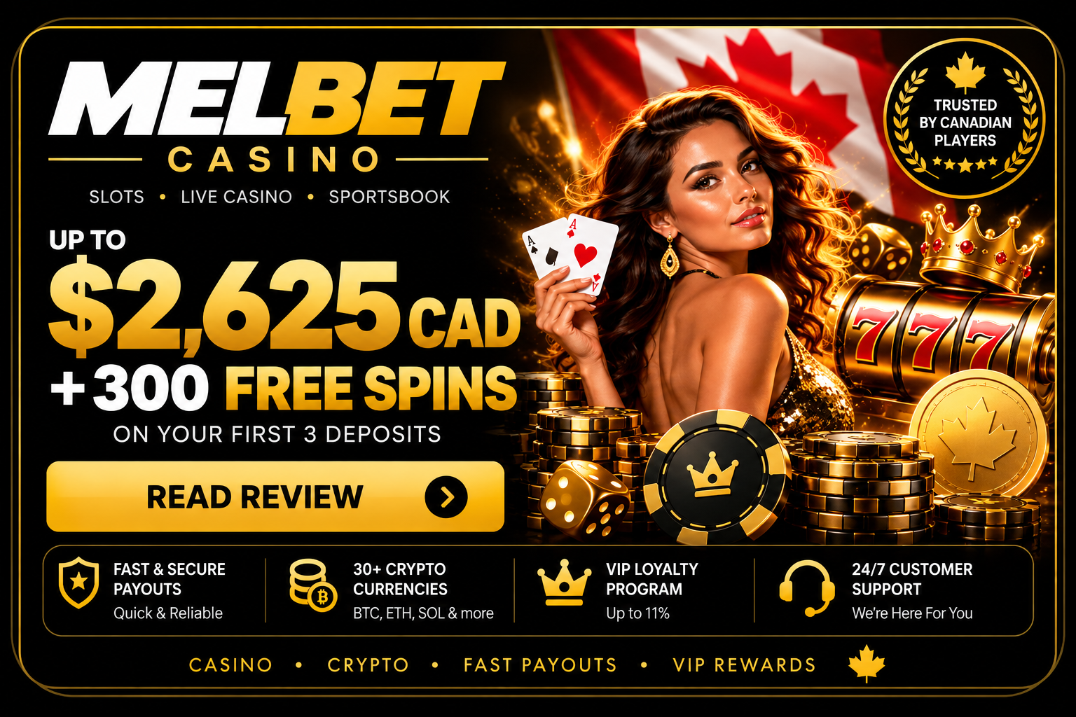MelBet Casino welcome bonus and Canadian casino review