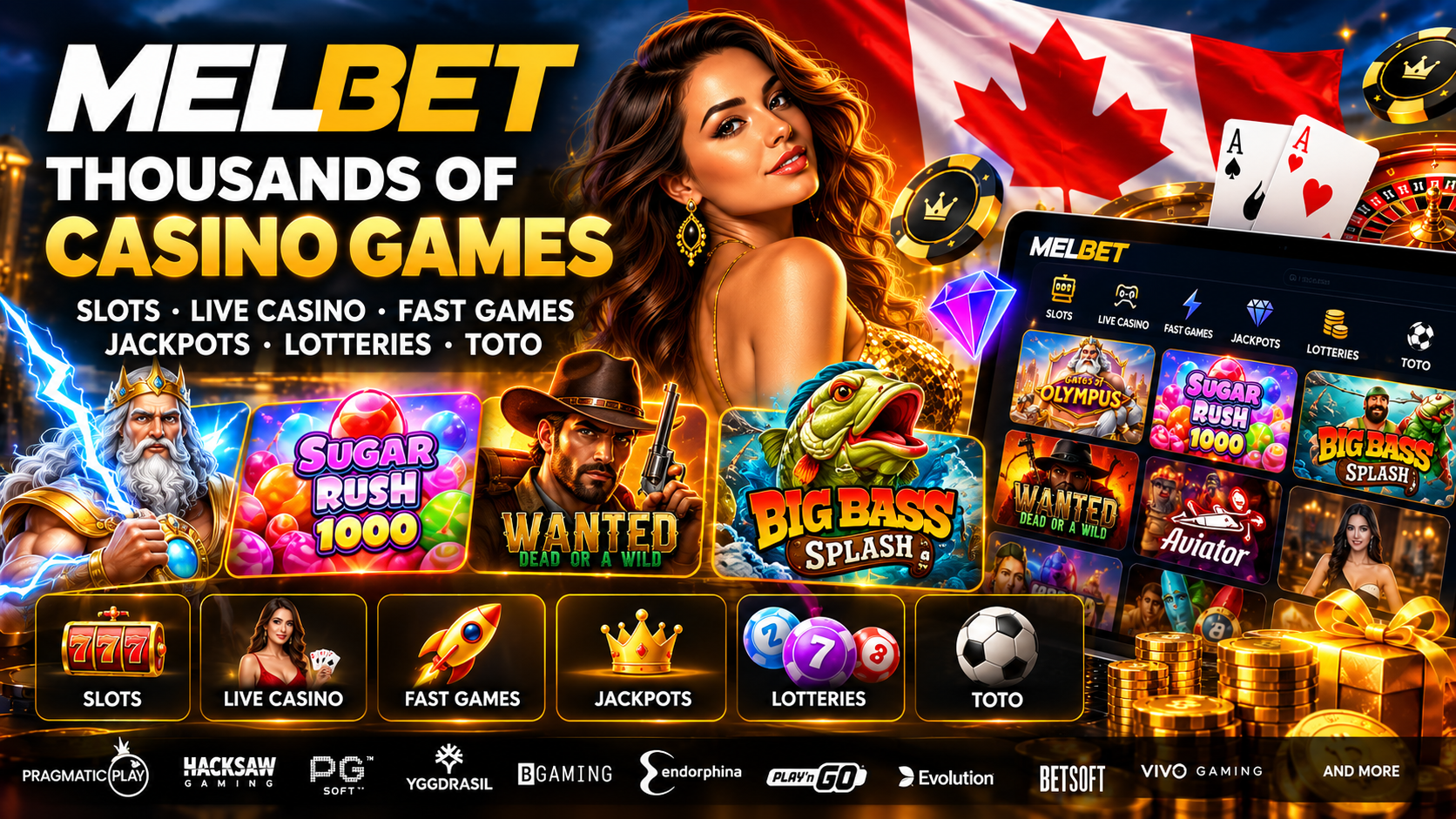 MelBet Casino games and live casino for Canadian players